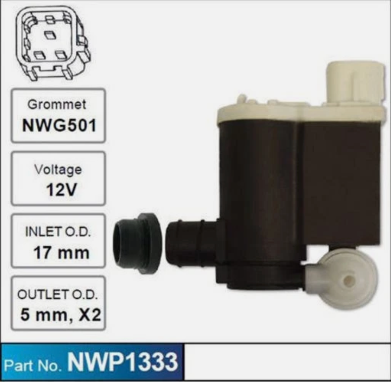 NICE Windscreen Washer Pump NWP1333