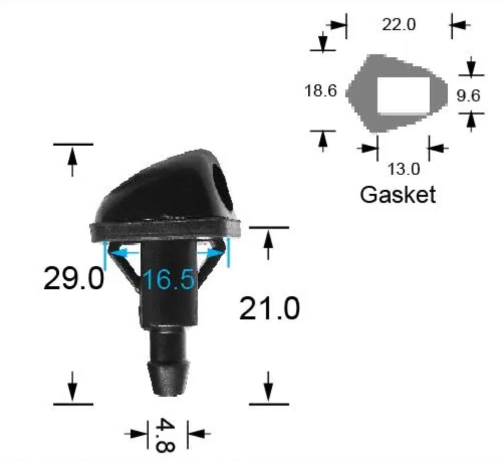 2x Windscreen Wiper Nozzle SprayerJet for Suzuki Alto HA12 | 04/99 - 2014