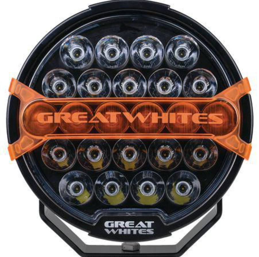 2x Great Whites 220MM Adjustable High Beam Driving Light Kit