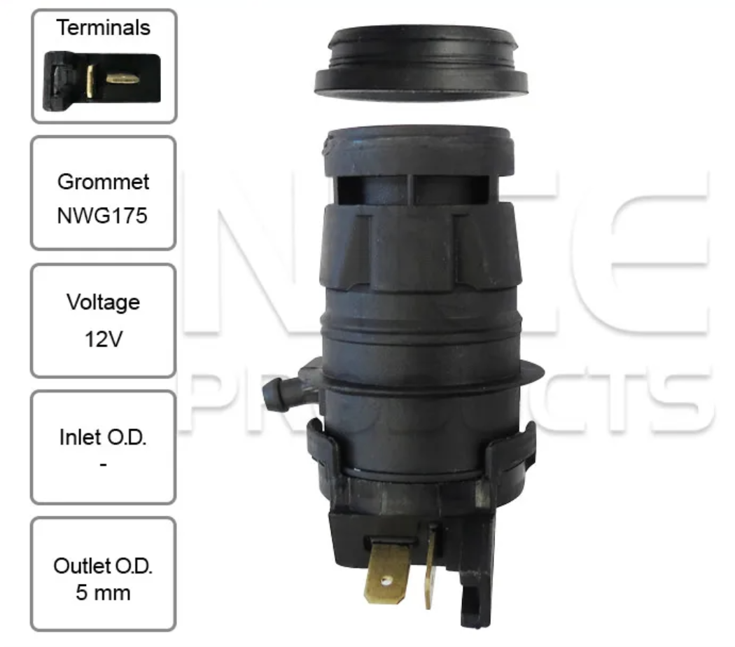 Rear Windscreen Washer Pump for Daihatsu Sirion M301S (03/05 – 04/13)