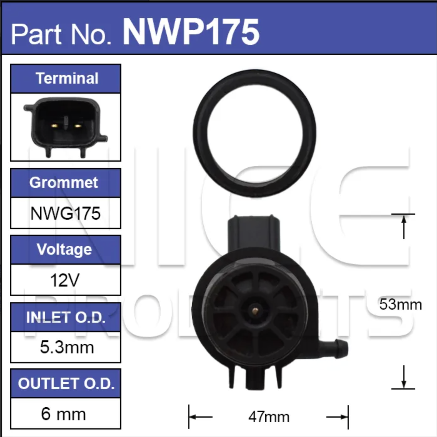 Windscreen Washer Pump for Hilux GGN KUN & Landcruiser 70 200 Series - NWP175