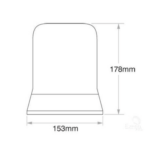 Amber Beacon Halogen 12-24v Permanent Mount - Revolving Beacon 178 x 153mm