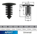 AF017-100 Trim Clips (100 Pack) Universal Plastic Panel Fasteners