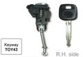 Right Door Lock For Toyota Camry ACV36 + MCV36 10/2002 to 04/2006 + 2 Keys