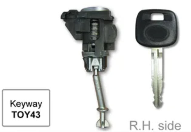 Right Door Lock For Toyota Camry ACV36 + MCV36 10/2002 to 04/2006 + 2 Keys