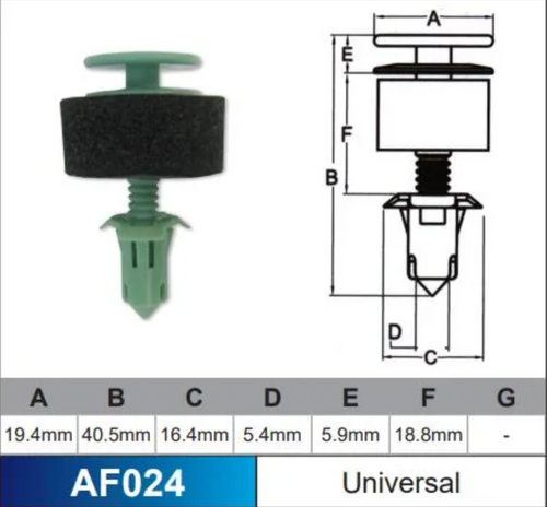 AF024-100 Trim Fasteners – Bag of 100