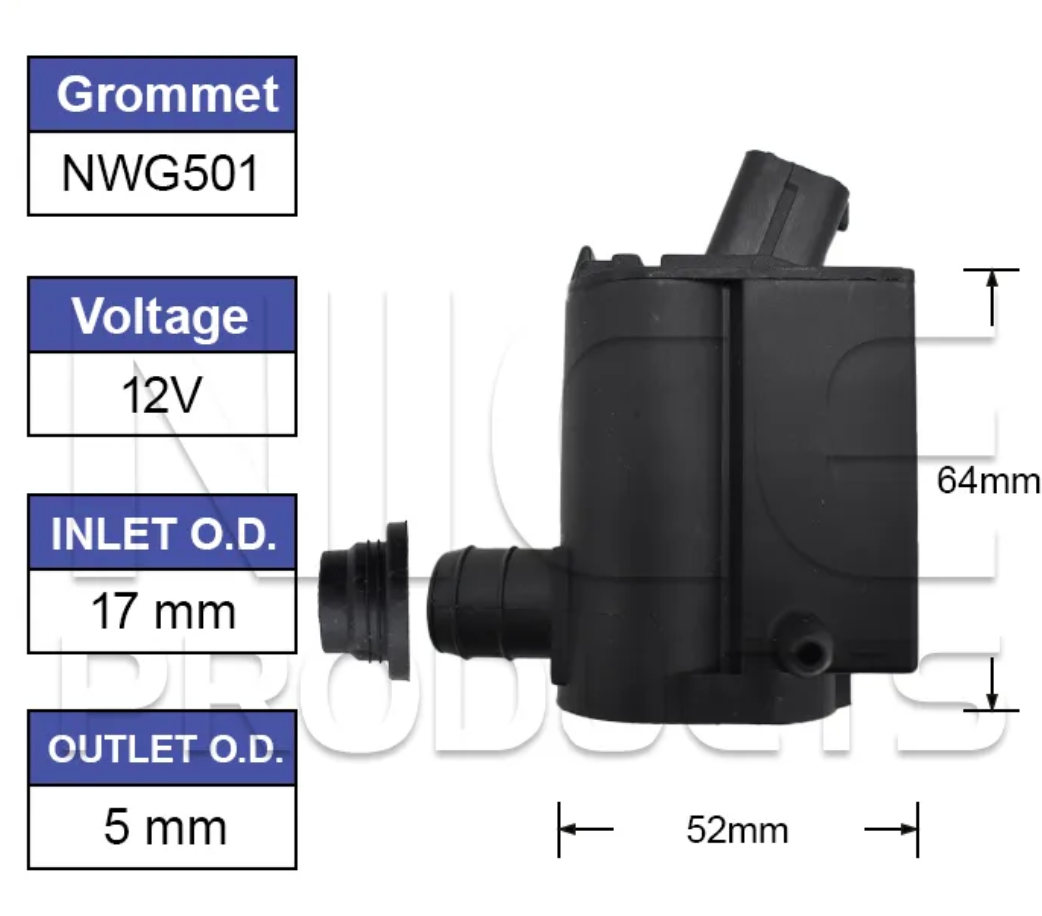 Front Windscreen Washer Pump for Hyundai Santa Fe TM (06/18 – on)