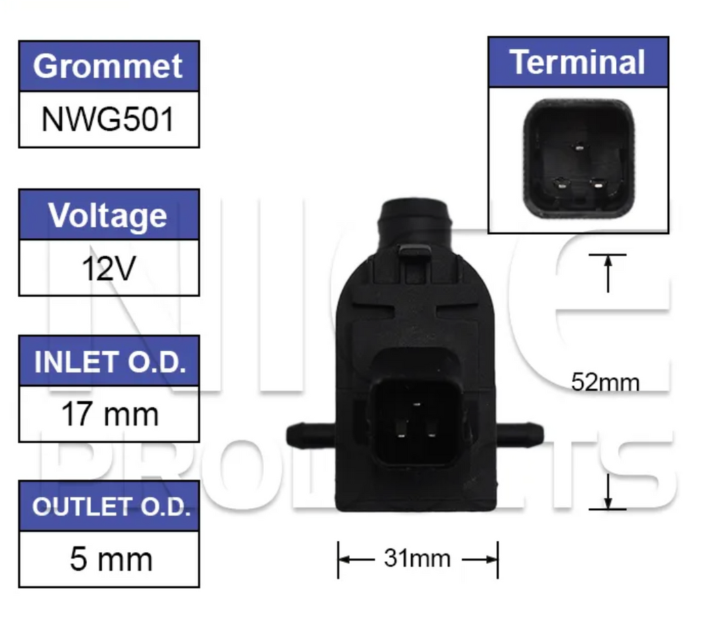 Front Windscreen Washer Pump for Kia Sorento UM (03/15 – on)