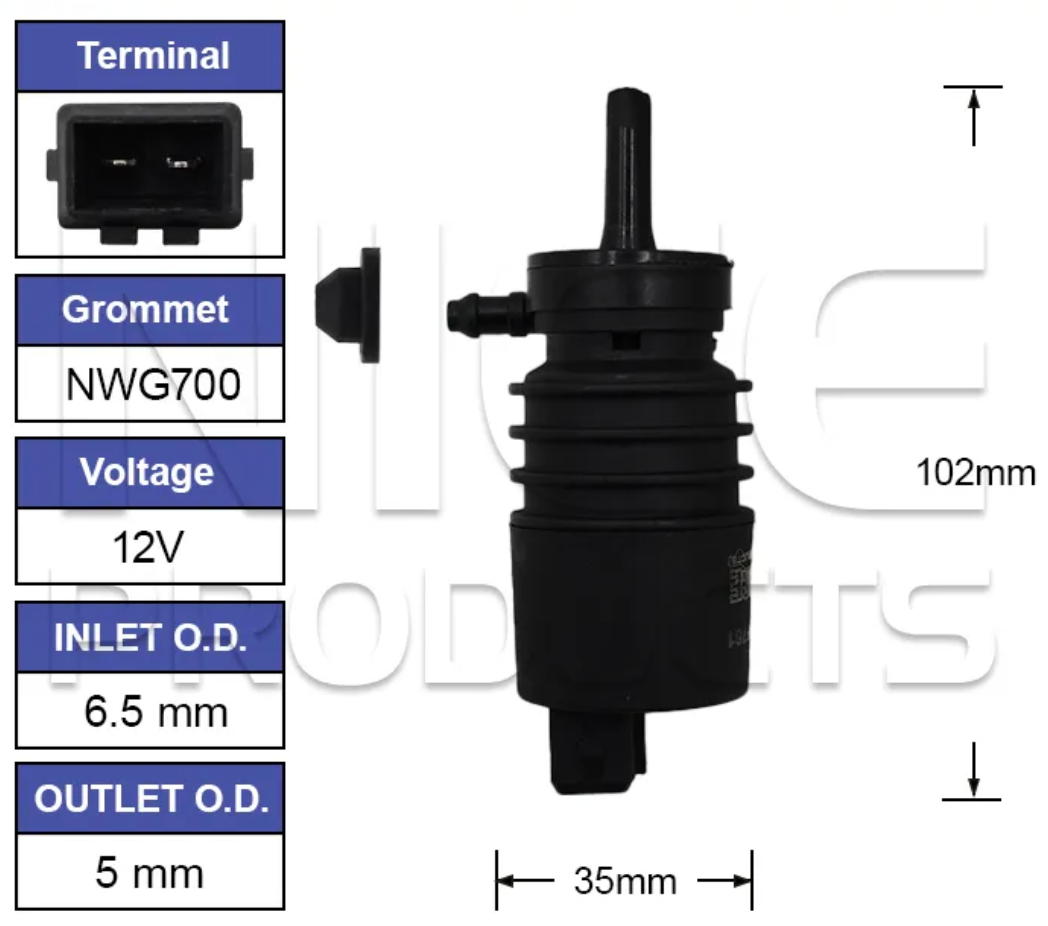 Front Windscreen Washer Pump for Seat Cordoba (1995 – 2001)