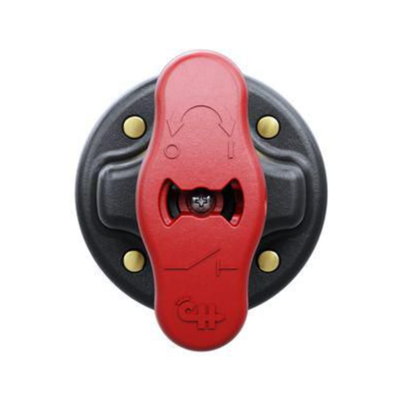 Red Handle Battery Master Switch With Lockout Tag - Cole Hersee- 300 Amp - DPST