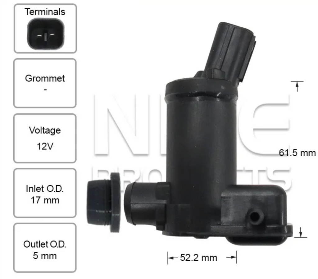 Front Windscreen Washer Pump for Mitsubishi Challenger PB (03/09 – 07/13)