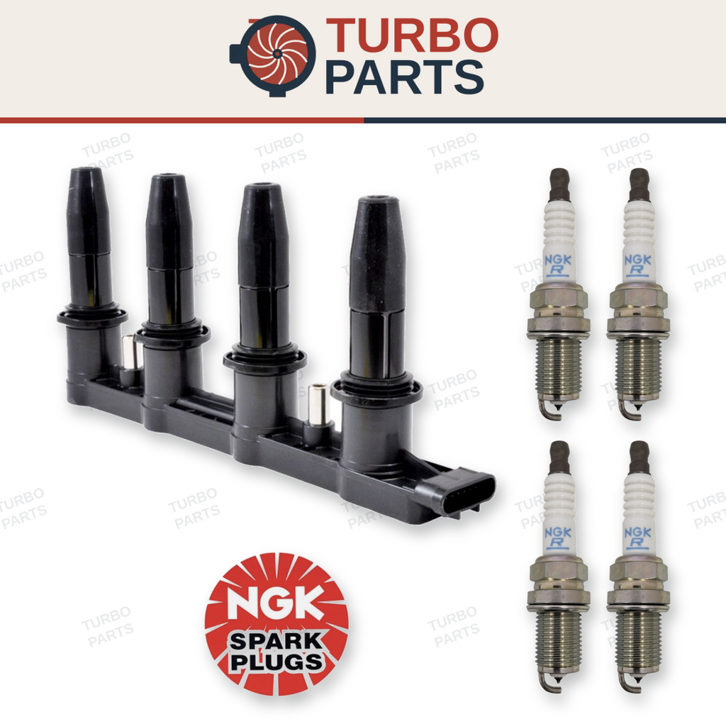 4x NGK Platinum Spark Plugs w/ Swan Ignition Coil Pack for Holden Cruze JH SRi