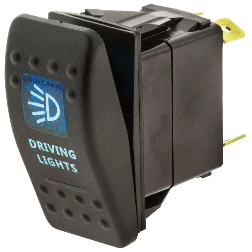 SWITCH ROCKER ON / OFF 12/24V 20amp W/ DRIVING LIGHTS SYMBOL