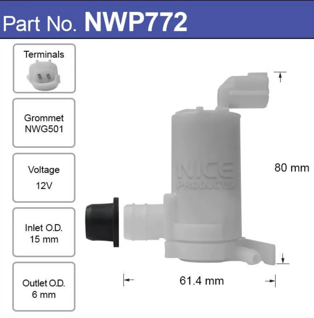 Front Windscreen Washer Pump Motor fits Nissan Patrol GU4 Y61 Series 4-9