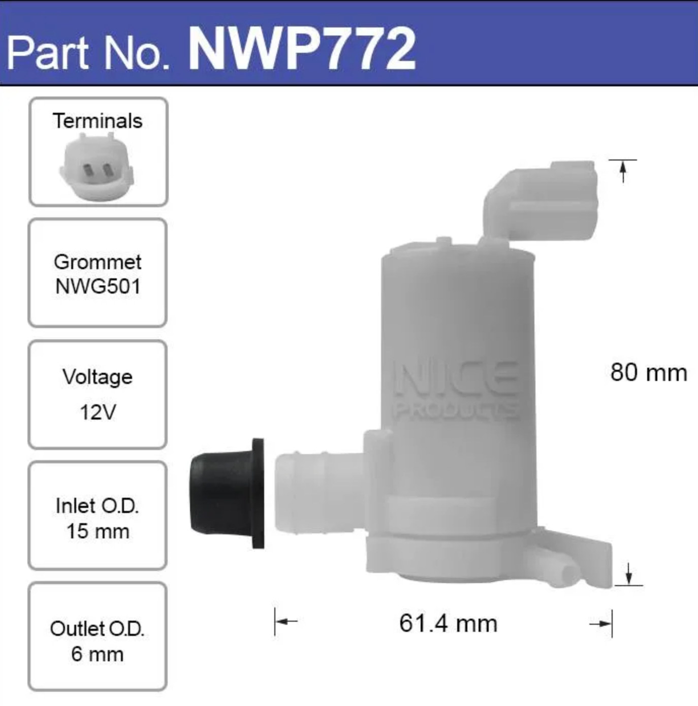 Front Windscreen Washer Pump Motor fits Nissan Patrol GU4 Y61 Series 4-9