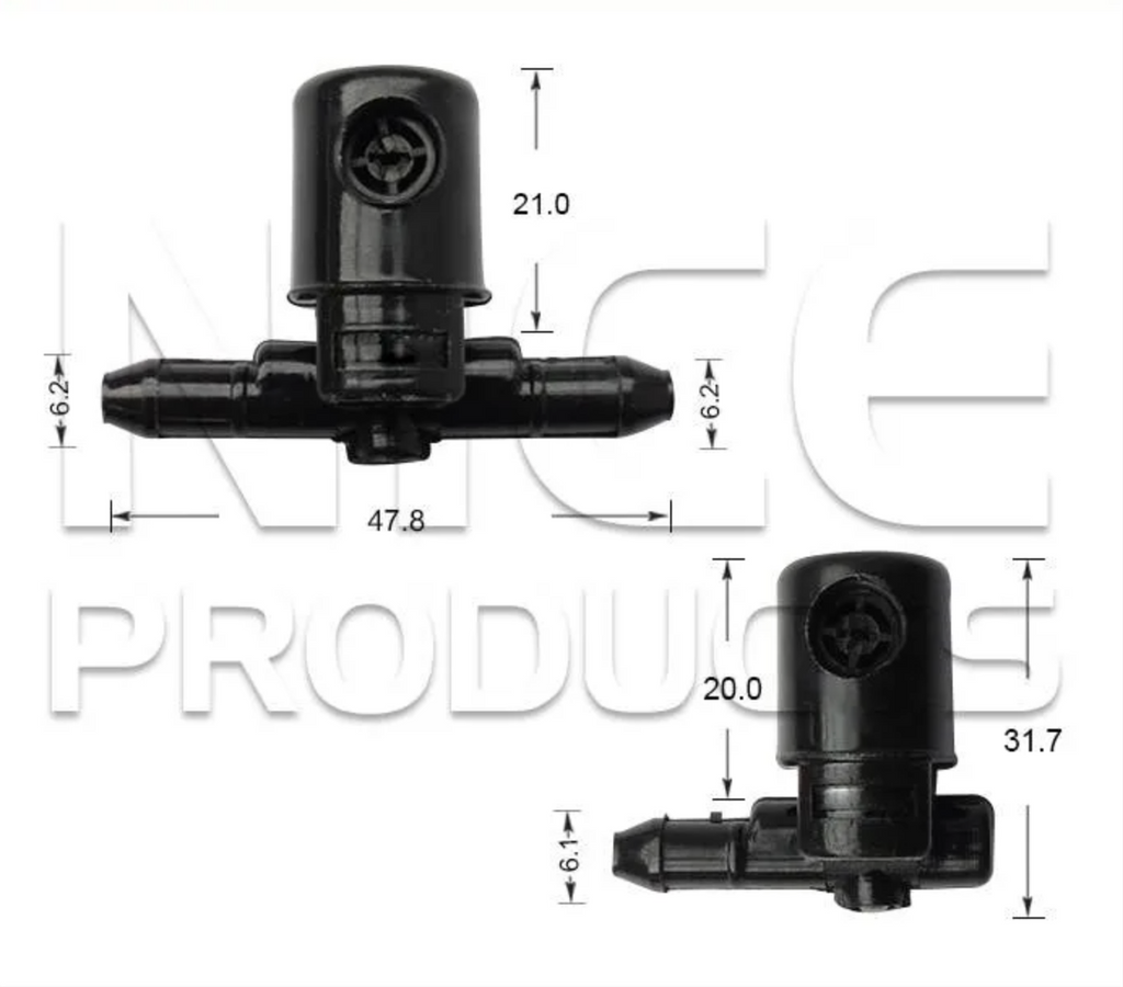 2x Windscreen Wiper Nozzle SprayerJet for Holden Astra TS-AH | 02/98 - 12/09