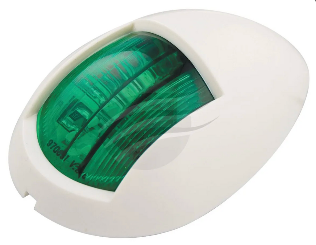 GREEN LED STARBOARD NAV LAMP 12/24V WHITE HOUSNG BEAM ANGLE
