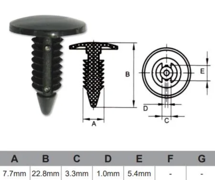 AF360-100 Trim Fasteners – Bag of 100