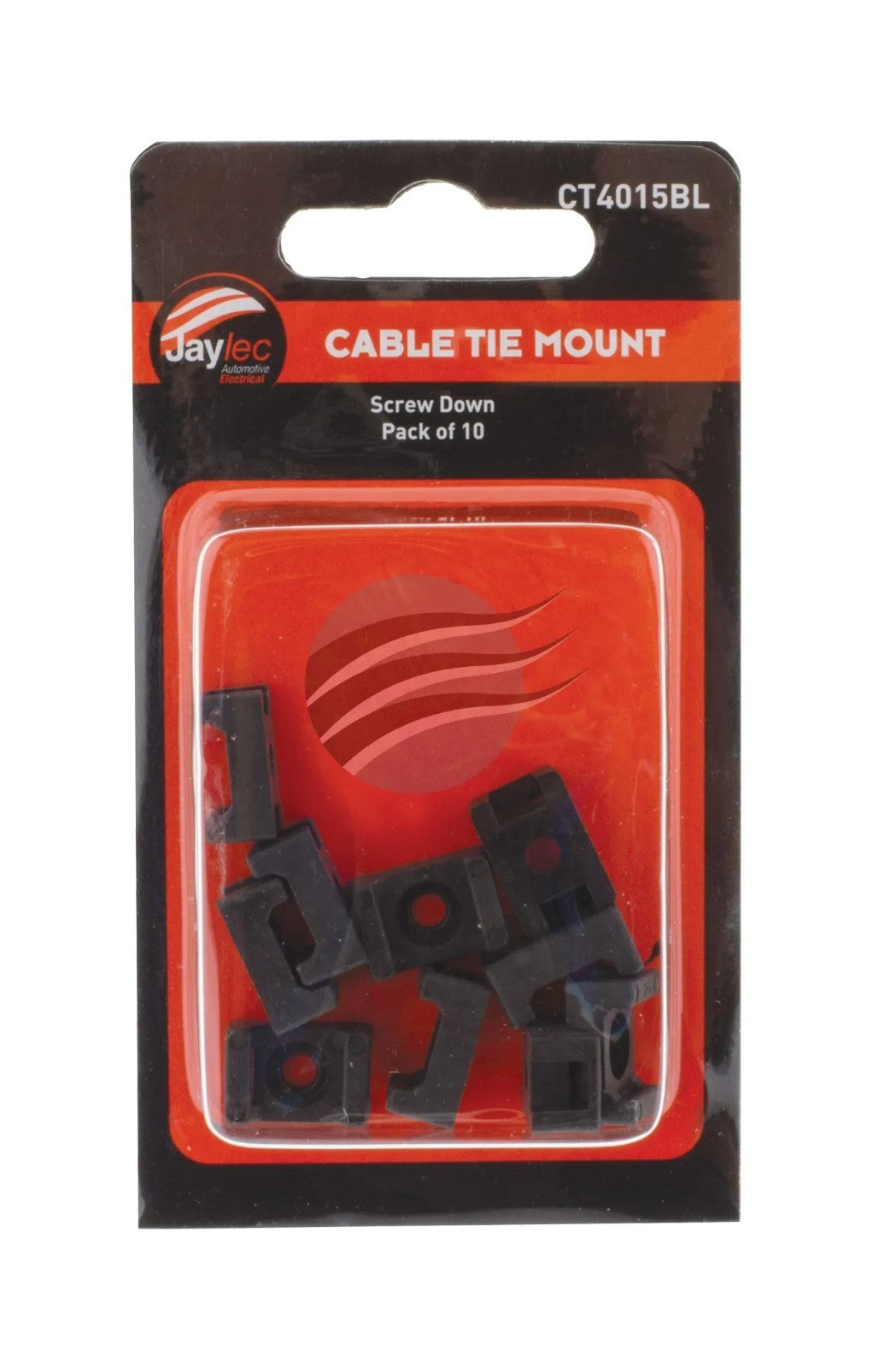 5x Jaylec CT4015BL Cable Tie Mount Screw Down H7 x L15 x W10mm 10 Pack