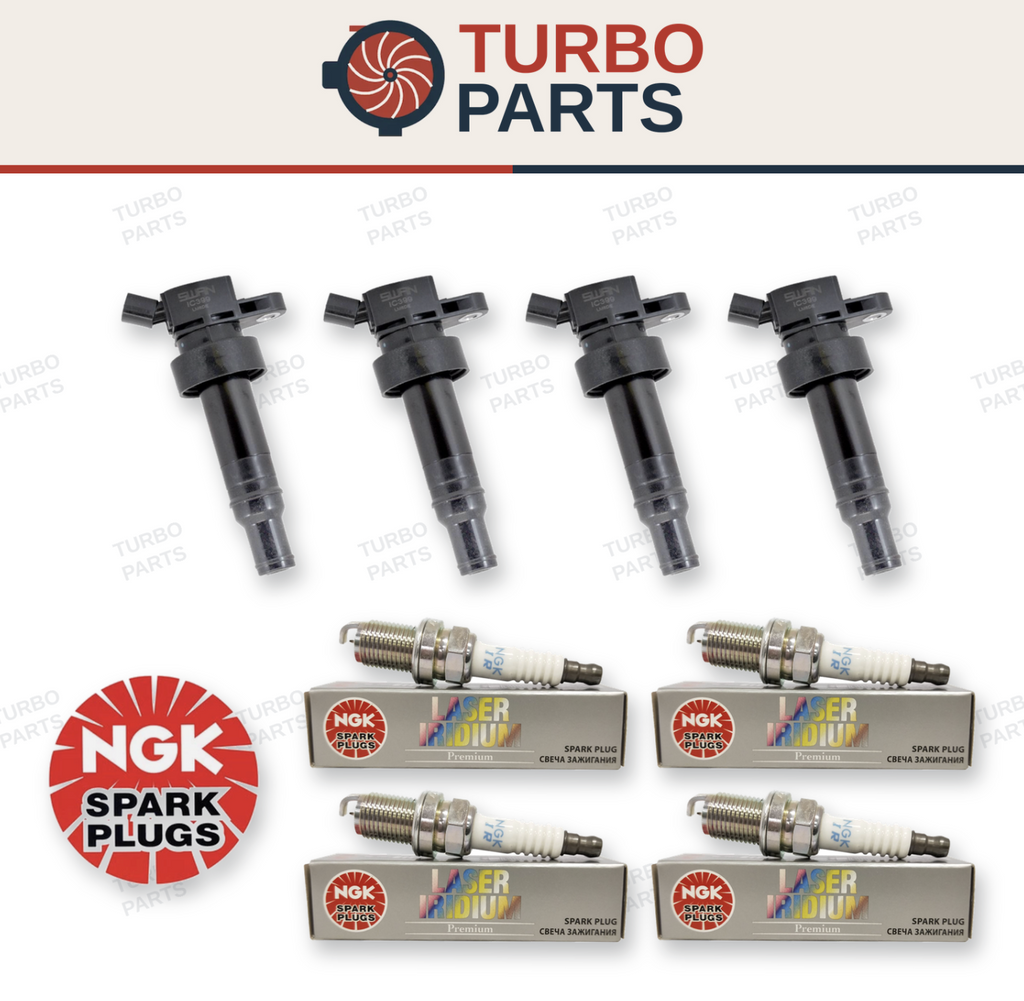 4x Swan Ignition Coil & NGK Spark Plugs for Hyundai Veloster SR Turbo 1.6L T-GDi