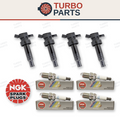 4x Swan Ignition Coil & NGK Spark Plugs for Hyundai Veloster SR Turbo 1.6L T-GDi