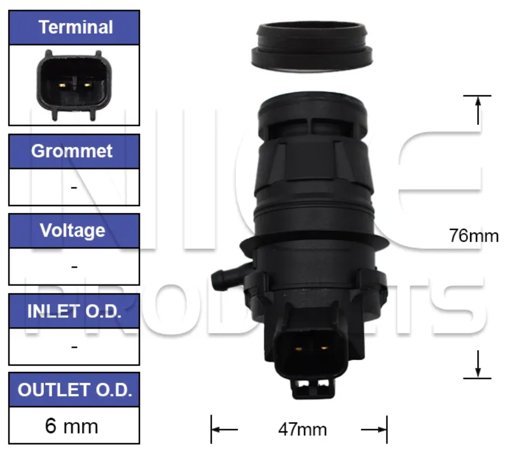 Rear Windscreen Washer Pump for Toyota RAV4 ACA33-38 (11/05 - 12/12)