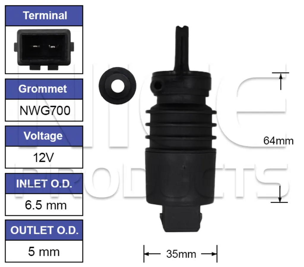 Front Windscreen Washer Pump for Alfa Romeo Giulia (08/16 – 2025)