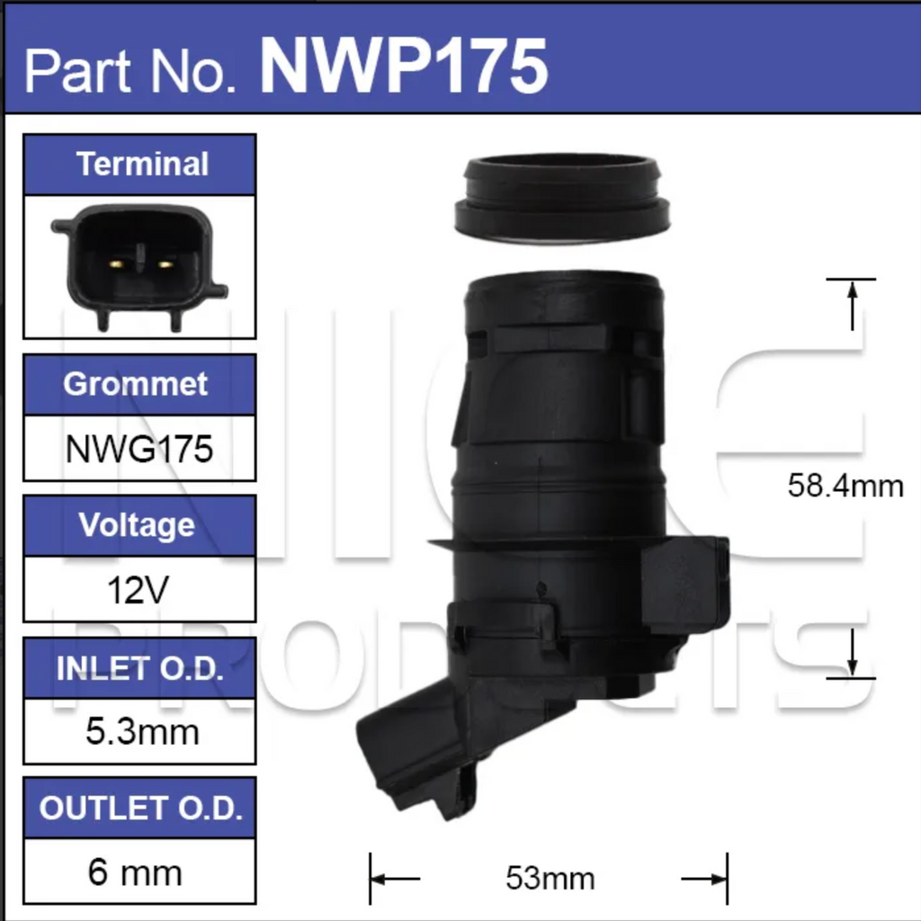Windscreen Washer Pump for Hilux GGN KUN & Landcruiser 70 200 Series - NWP175