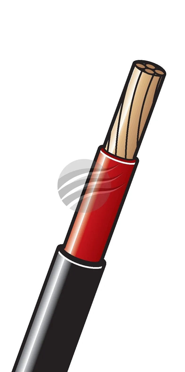 Tycab 4mm Single Core Gas Cable Red With Black Sheath 30m (23 / 0.32)