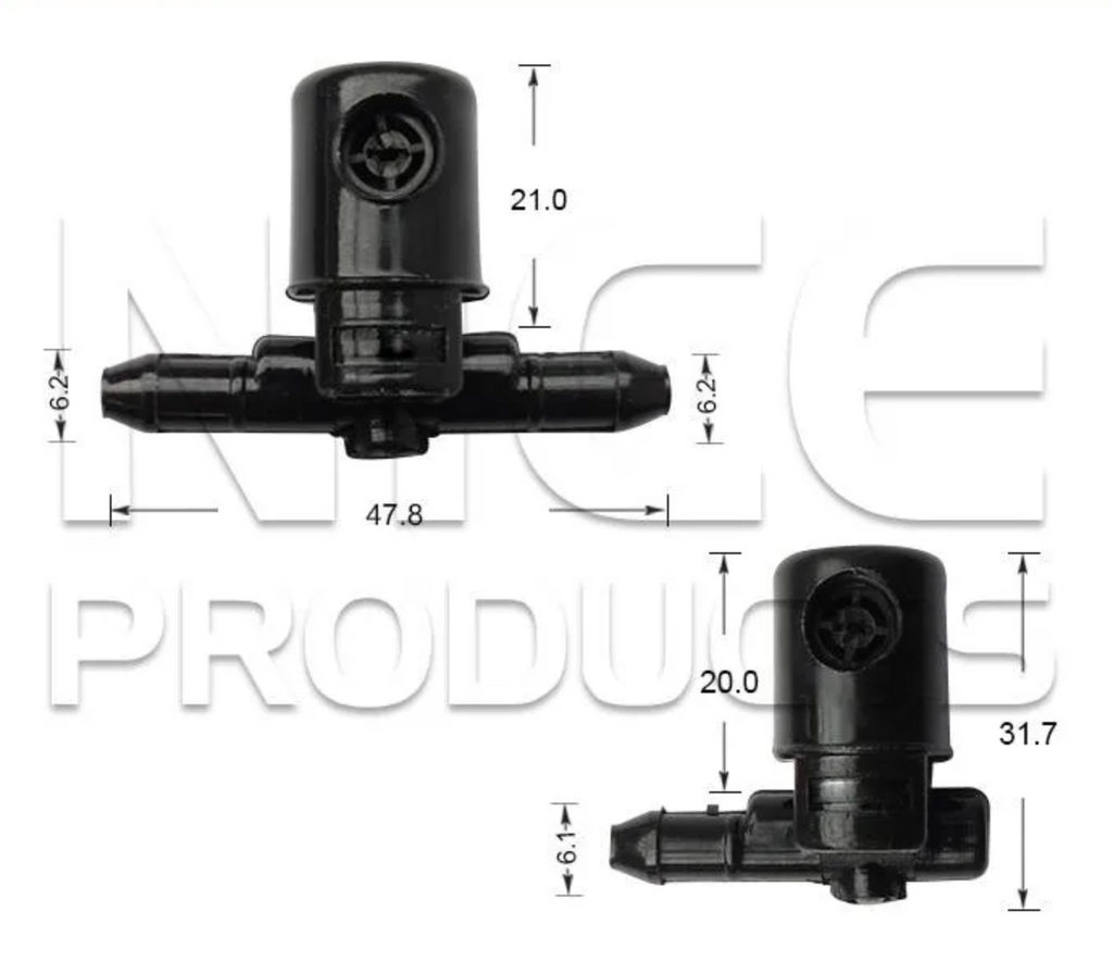 2x Windscreen Wiper Nozzle SprayerJet for Holden Astra PJ | 02/14 - 06/16