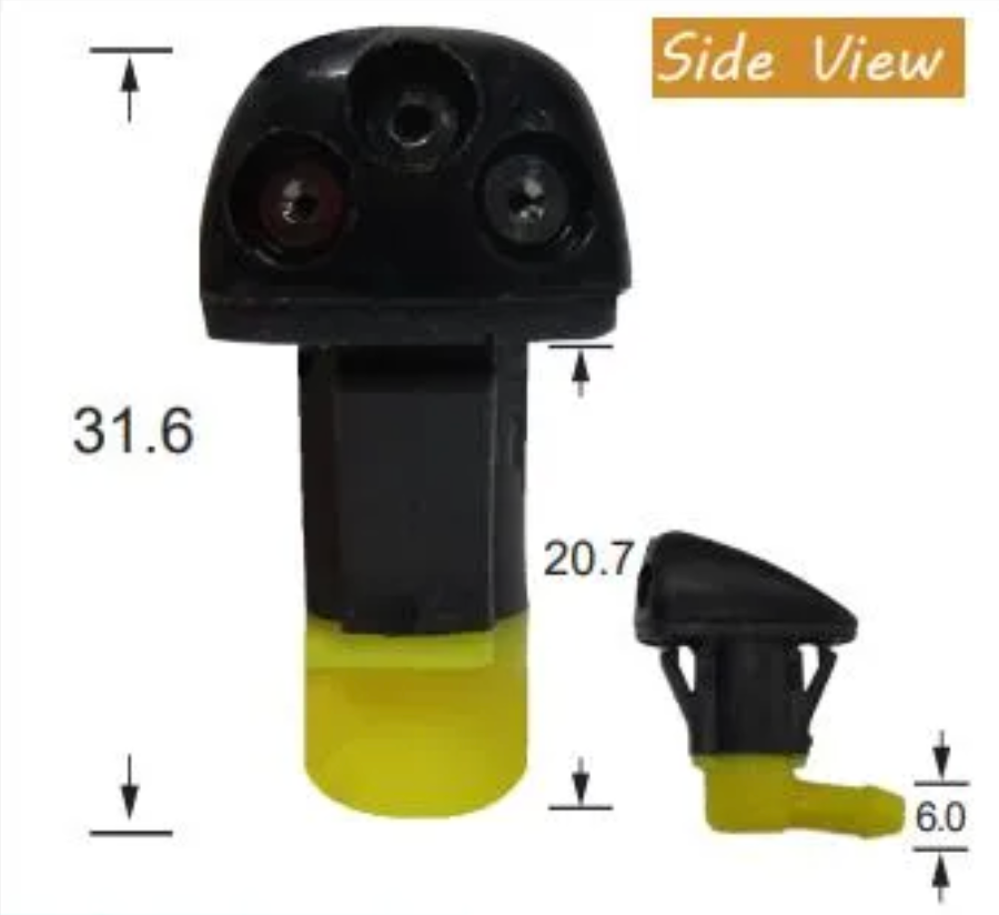 2x Windscreen Wiper Nozzle SprayerJet for Kia Carnival VQ | 11/05 - 04/11