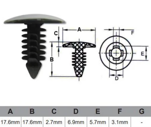 AF361-100 Trim Fasteners – Bag of 100
