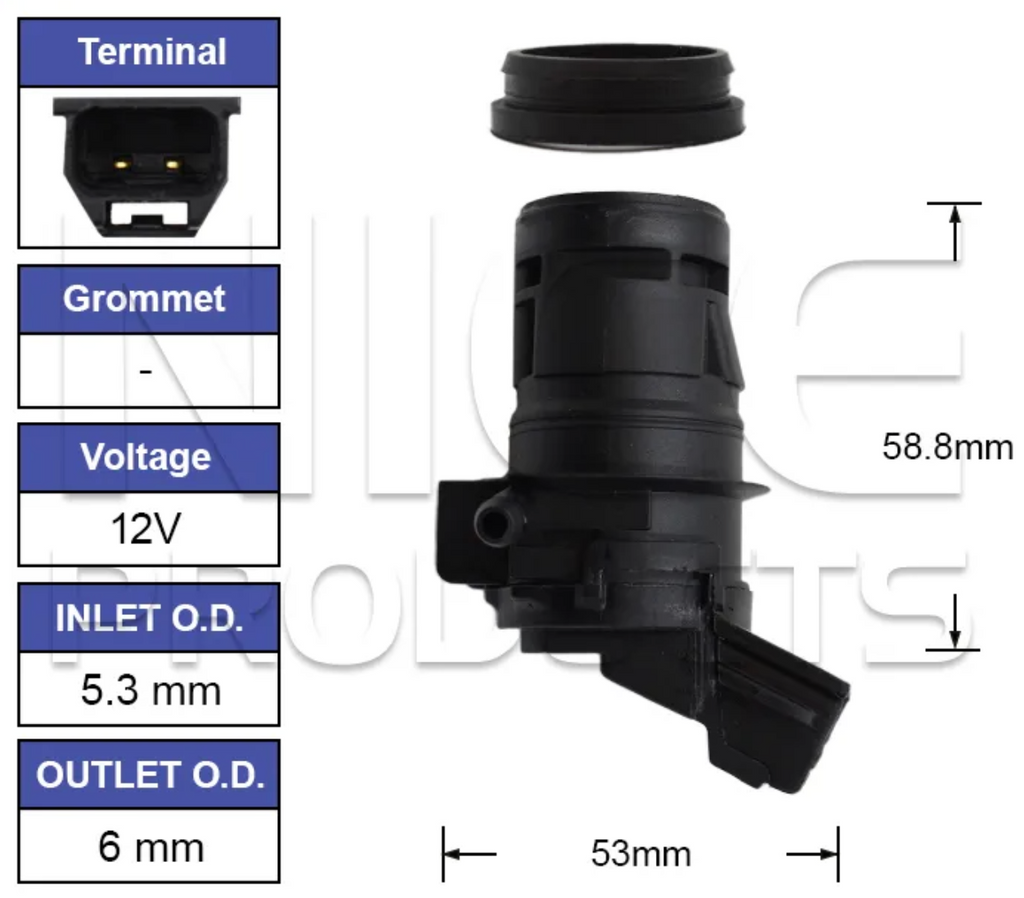 Front Windscreen Washer Pump for Mitsubishi Pajero NP (10/02 – 09/06)