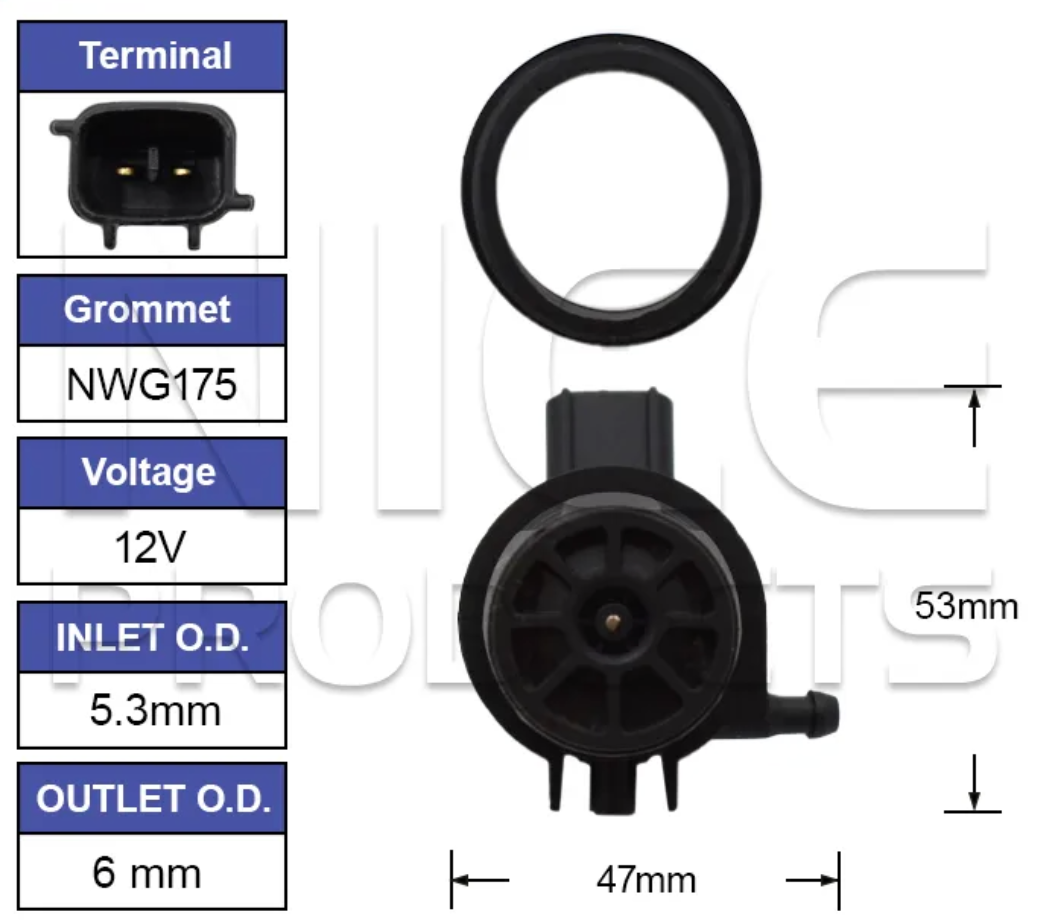 Front Windscreen Washer Pump for Toyota Yaris NCP93 (03/06 - 03/17)