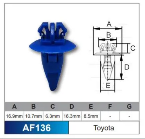 AF136-1000 Trim Fasteners – Bulk Bag of 1000
