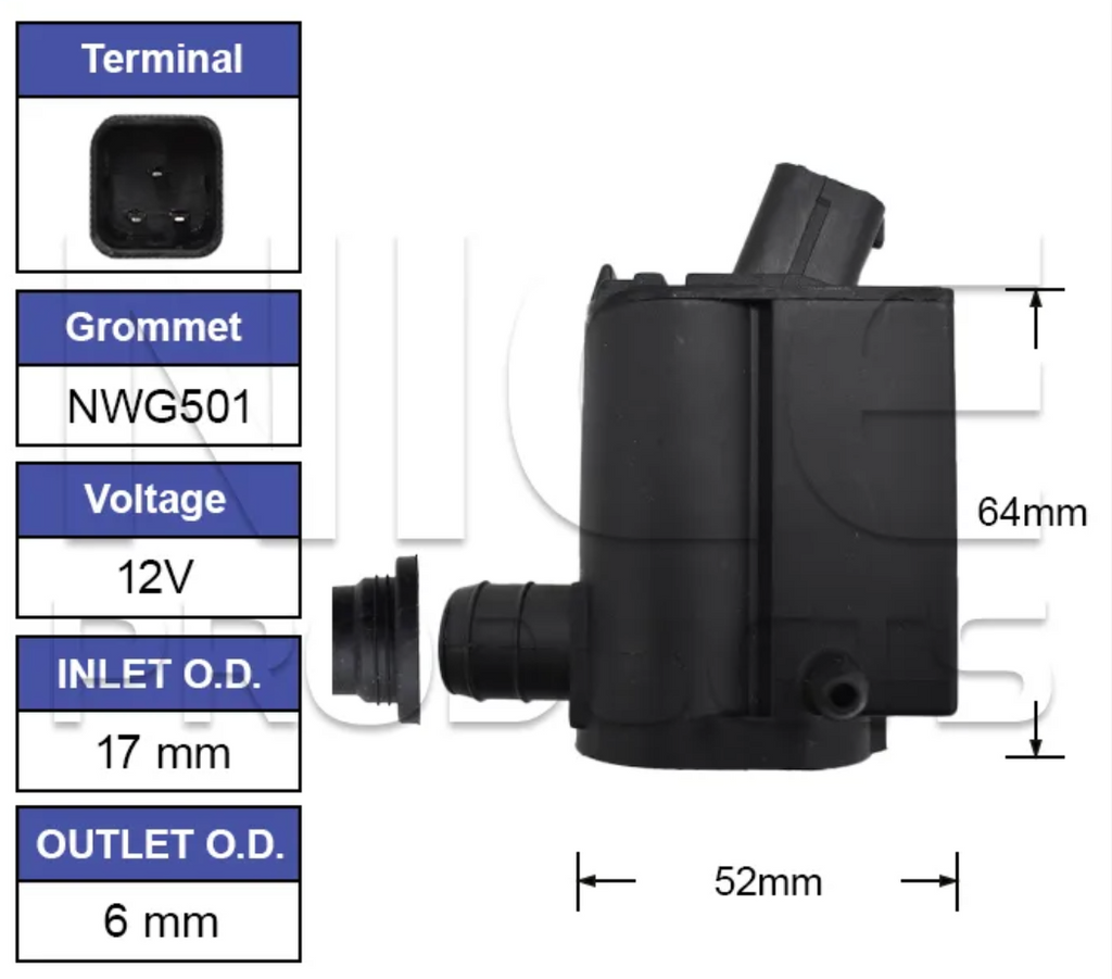 Front Windscreen Washer Pump for Hyundai Tucson TM-TLE (07/15 – 2021)