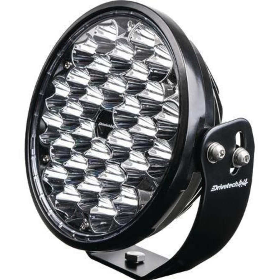 Drivetech 4X4 220mm Round LED Driving Light, Black Powder Coated 3 Year Warranty