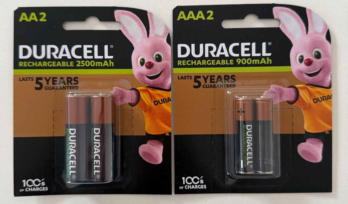 Duracell Rechargeable Batteries AAA 900 mAh / AA 2500 mAh Genuine