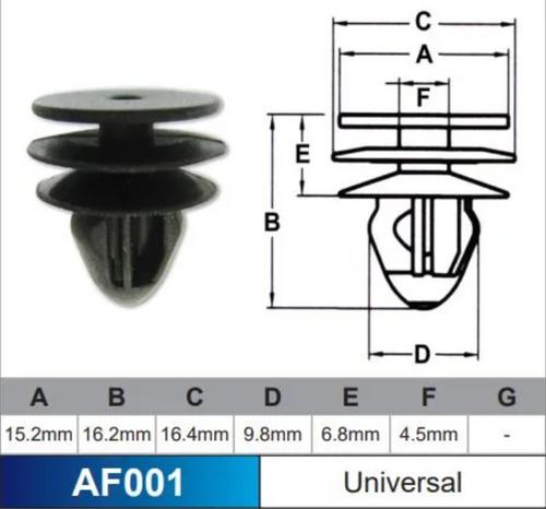 AF001-100 Trim Fasteners – Bag of 100