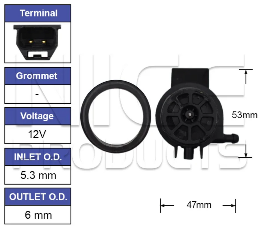 Front Windscreen Washer Pump for Mitsubishi Pajero NP (10/02 – 09/06)