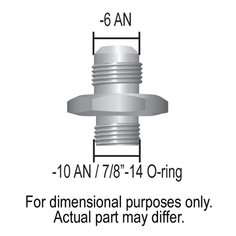 Derale Aluminum Cooler/Adapter Fitting -6AN x -10AN(7/8"-14) O-ring