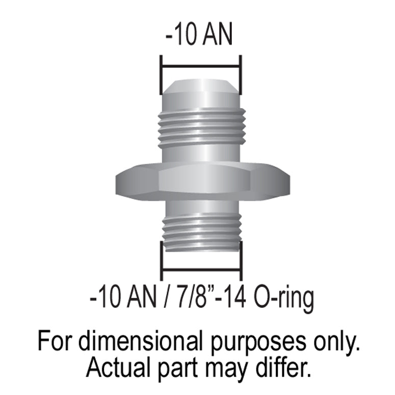 Derale Aluminum Cooler/Adapter Fitting -10AN x -10AN(7/8"-14) O-ring
