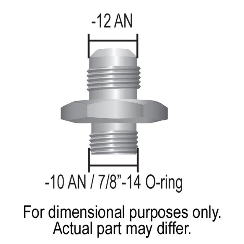 Derale Aluminum Cooler/Adapter Fitting -12AN x -10AN(7/8"-14) O-ring