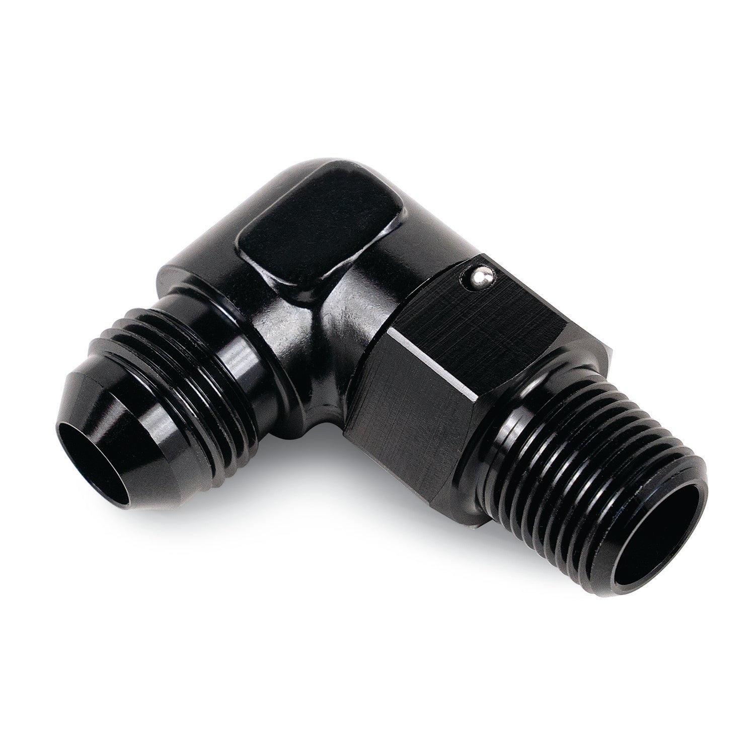 Derale Aluminum Cooler/Adapter Fitting 90° 1/2" NPT x -6AN Male