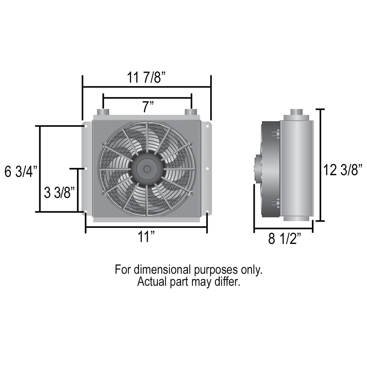 Derale Fluid Cooler 18 Row Hi-Flow Racing Remote with Single Fan, 7/8-14 UNF