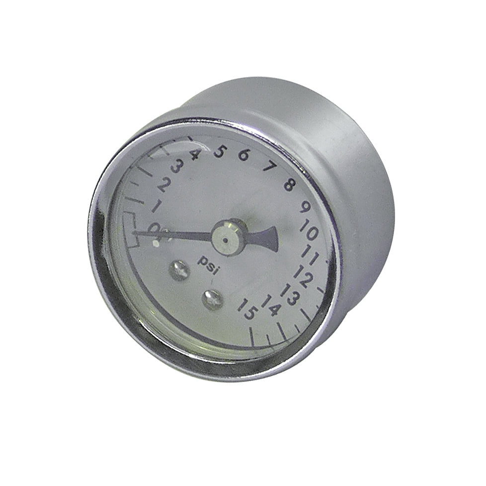 TFI Racing Fuel pressure gauge 0-15 lbs, 1-1/2 inch diameter, high-polished