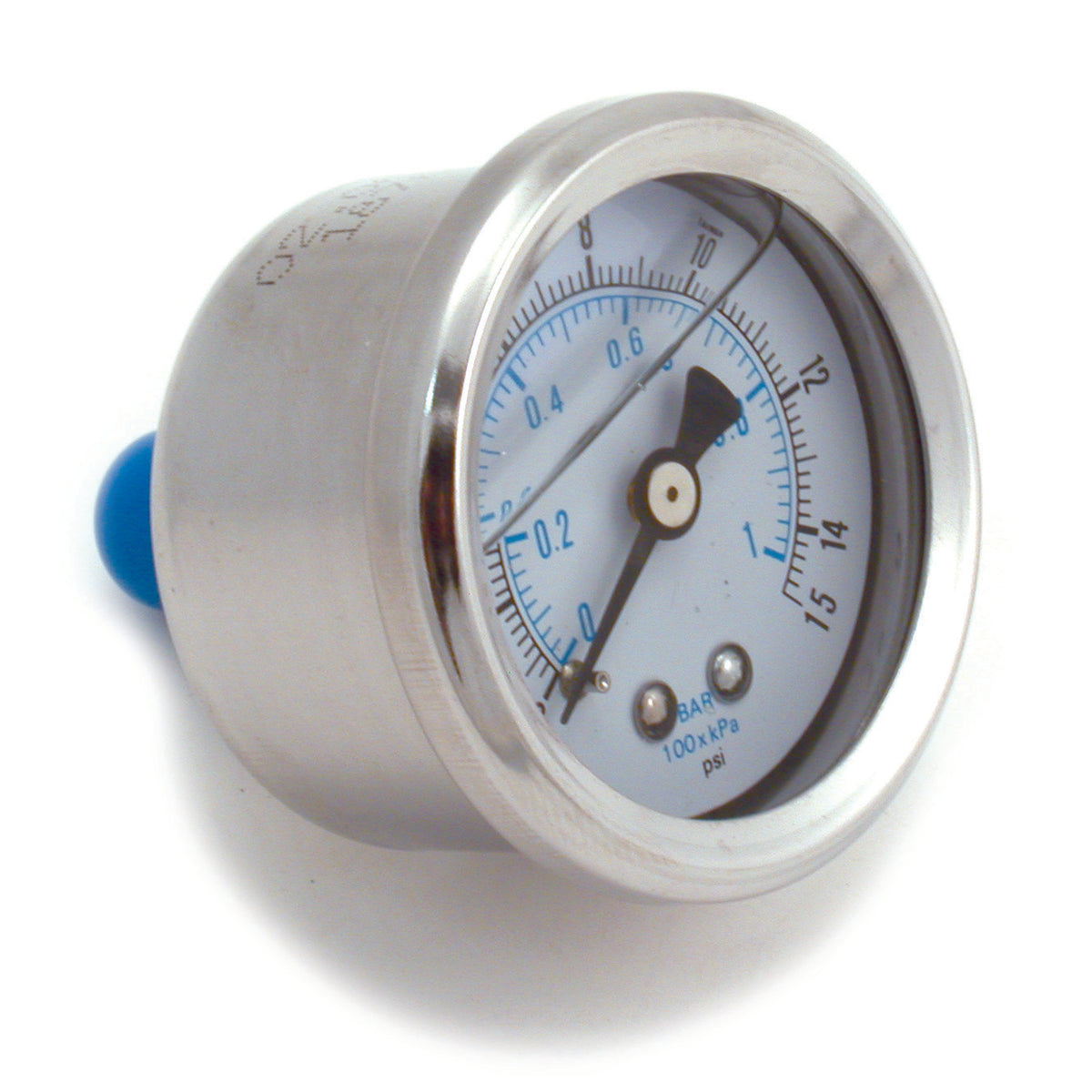 TFI Racing Fuel pressure gauge Liquid Filled 0-15 lbs, 1-1/2 inch diameter