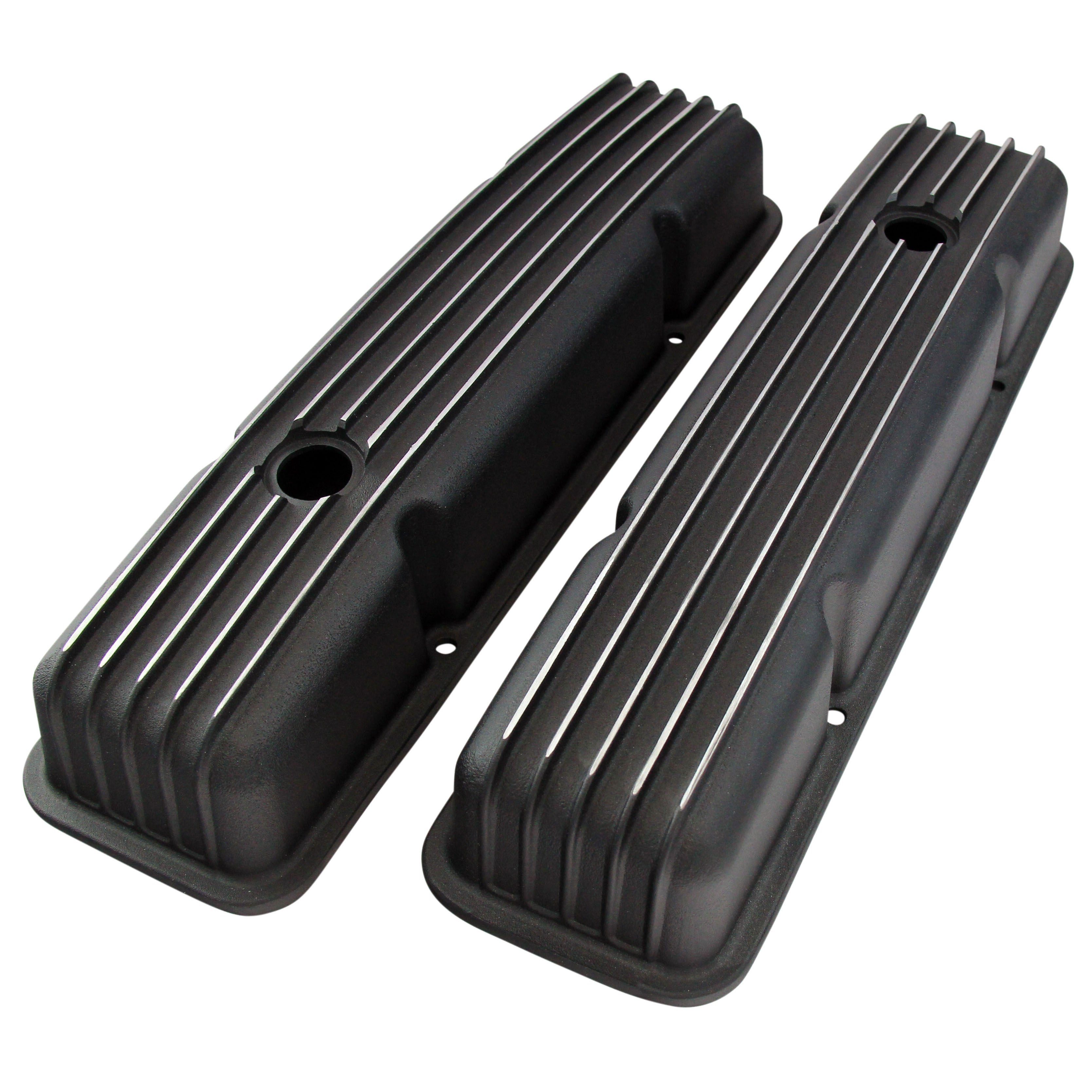 TFI Racing Valve Covers Chevrolet V8 Small Block 283-400 Finned Low Baffled-pr