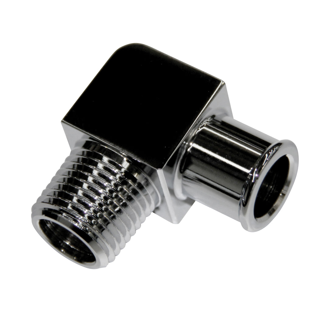 TFI Racing Chrome Aluminium Fitting 90 Degree 3/4" Barb Male x 1/2" NPT Thread
