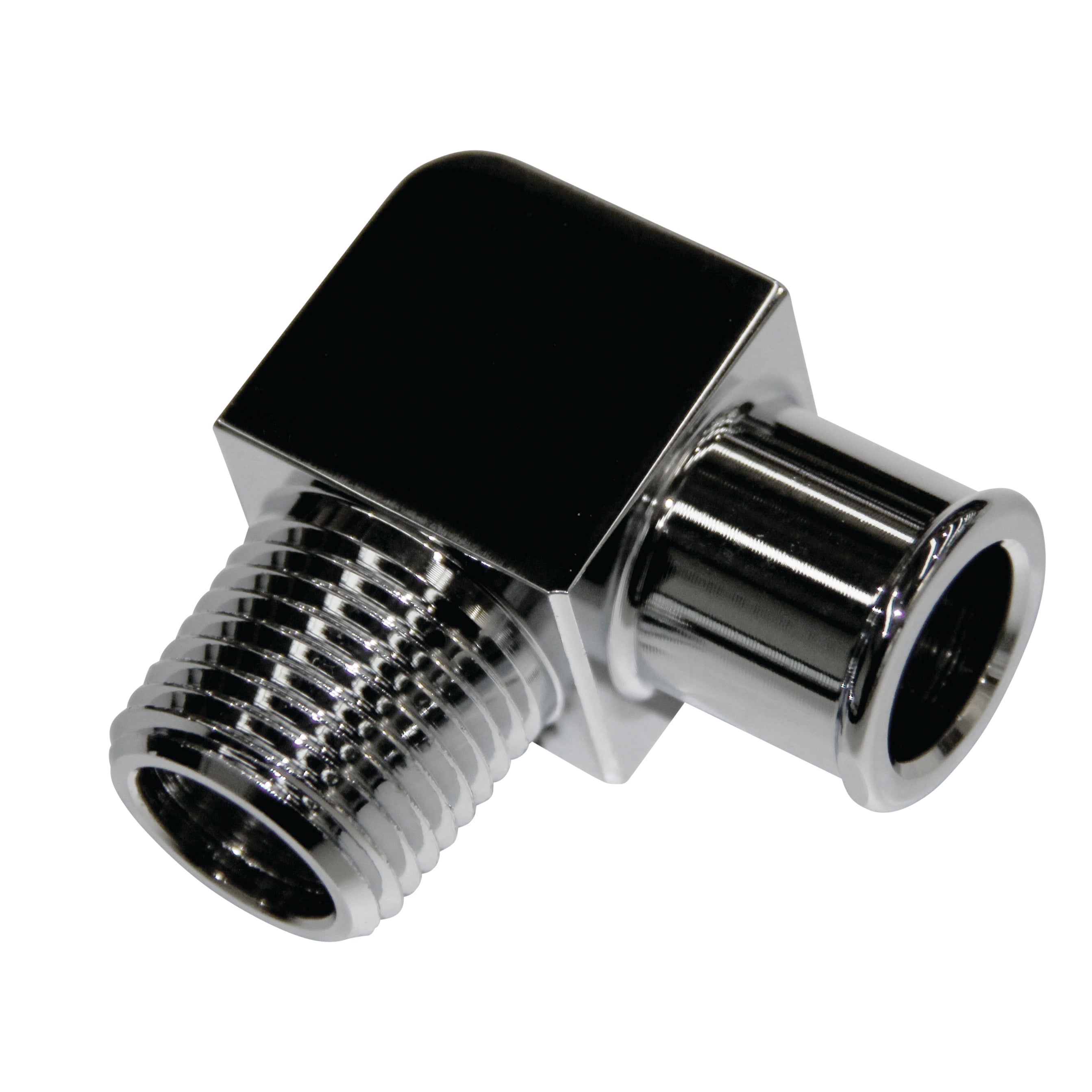 TFI Racing Chrome Aluminium Fitting 90 Degree 3/4" Barb Male x 1/2" NPT Thread